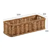 Organizador de productos de cuidado de la piel para tocador, cesta de almacenamiento de artículos de tocador para baño estilo ratán tejido, cesta para toallas de hotel