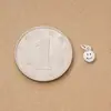 Colgante de cara sonriente de doble cara finamente elaborado en plata de ley s925, mini dije redondo de 5.3 mm, colgante con expresión de sonrisa, accesorio para pulsera DIY