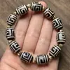 Atacado de fábrica estilo étnico Xizang pulseira vintage com padrão deagata antiga polpa com alto teor de óleo pulseira de contas do céu de três olhos