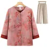 Roupas de Verão para Mulheres Idosas, Novas Camisas Estilo Chinês para Avós, Cardigãs para Senhoras Idosas, Tops Tradicionais Estilo Chinês, Looks Estilosos para Mães