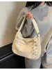 Transfronterizo 2025 Nueva Bolsa de Lona Simple Casual para Mujer Primavera Versátil Bolsa de Hombro Gran Capacidad Moderna Bolsa Cruzada