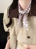 Bufanda multipropósito~ Bufanda de seda estampada con flecos de algodón y lino vintage para mujer, bufanda de cuello de alta gama, se puede usar sobre pantalones como bufanda de cintura