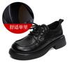 Mocasines de Piel de Vaca de Primera Capa con Punta Redonda y Cordones para Mujer 2025 Otoño Nuevo Lujo Accesible Patrón Agarrado a Mano Zapatos Planos de Boca Profunda Zapatos Pequeños de Cuero