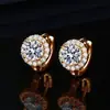 Nuevos Pendientes de Imitación de Moissanita de un Quilate de Moda para Mujer, Redondos y Súper Brillantes, Clips para Orejas de Celebridad de Internet