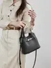 Bolso Cesta de Cuero de Vaca de Primera Capa para Mujer, Bolso Cubo Texturizado de Mano, Bolso Cruzado Suave de Cuero Granulado para Hombro, Bolso de Viaje