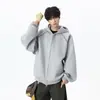 Sudadera con cárdigan para hombre de primavera y otoño, estilo high-street, versátil, corte holgado, diseño de patchwork, estilo casual americano, chaqueta unisex de corte holgado