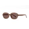 Gafas de Sol Ovaladas Vintage para Mujer ins Estilo Coreano Trendy Estilo Hong Kong Ojo de Gato Popular en Internet Color Té Polarizador