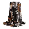 Comércio exterior transfronteiriço inverno tingimento à mão estampa floral cachecol quente espessado com toque de algodão linho, cachecol e xale estampados atacado