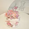 Decoración de Pastel de Cumpleaños de Papel Estilo Ins Transfronterizo Estampado Mariposa Dorada Topper para Pastel Inserto Decorativo para Pastel