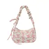 Nova bolsa de mão de veludo cotelê estampada em estilo francês moderno, uma bolsa transversal de nicho para estudantes com grande capacidade, perfeita como bolsa de ombro
