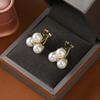 Coreia do Sul Design Sense Personalidade Exagerada Metal Grandes Brincos de Pérola Francês Elegante Moda Brincos de Orelha Brincos Ear Studs Acessórios de Orelha