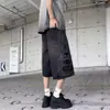 Estilo callejero americano primavera-verano nuevos shorts de mezclilla cropped, desgastados, holgados, pierna ancha, adelgazantes, versátiles, rectos de longitud media