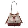 Bolso de Mujer de Diseño Nicho 2023 Nueva Moda Combinación con Todo Color Contrastante Cordón Ajustable Bolso Satchel Pequeño Casual Cruzado Tipo Cubo