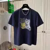 Camiseta de Manga Corta con Estampado de Gato 100% Algodón para Mujer 2026 Verano Nueva Talla Grande Adelgazante MM Camiseta de Hombro Normal