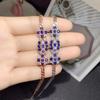 Pulsera de zafiro natural con incrustaciones de plata 925, joyería de tesoro de color directo de fábrica, piedra principal de 3 x 3 mm, simple y generosa