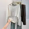 Suéter de Punto con Chal Falso de Dos Piezas, Estilo Nuevo Otoño 2026 Talla Plus para Mujer, Elegante Capa, Corte Holgado, Top Delgado Adelgazante