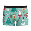 Cueca Masculina Estampada de Natal Nova Respirável Confortável Boxer de Seda de Leite Boxer com Estampa Digital de Seda de Leite