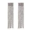 ZA Personalidade Elegante Longo Brincos de Borla de Strass Europeu e Americano Exagerado High-end Geométrico Garra Corrente Brincos de Diamante Completo para Mulheres