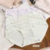 42.5-65kg Algodón Rc Serie de Colores Florales Frescos Agradable a la Piel Cómodo Transpirable Cintura Media Pantalones para Mamá Ropa Interior para Mujer