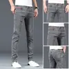 Jeans grosso forrado com fleece popular masculino outono e inverno estilo coreano slim stretch estudante do ensino médio skinny legal moderno calças de rapaz