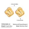 Pendientes Cuadrados Geométricos Lisos de Acero Inoxidable Chapados en Oro de 18 Quilates, Joyería Impermeable Ecológica para Mujer al por Mayor