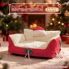 Nido de Gato Navideño Personalizable, Engrosado en Invierno, Universal para Todas las Estaciones, Esterilla de Jaula Extraíble y Lavable, Nido para Dormir de Gato, Suministros para Mascotas