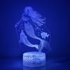 Sirena 3D Control Remoto LED Luz Nocturna Lámpara Regulable Lámpara de Escritorio Juguete Adorno Pintura de Luz Protección Ocular Luna
