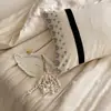 Conjunto de Roupa de Cama Jacquard Renda Estilo Francês Feminino Mistura de Algodão Tencel Linho com uma Vibe Preguiçosa