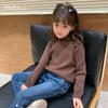 [En stock] Suéter de niña, prendas de punto para niña, otoño e invierno, nuevo estilo coreano para niños, funda de terciopelo de una pieza para bebé