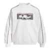 Sudadera con cuello redondo y estampado desgastado estilo americano para hombre, Primavera/Otoño, Holgada, Casual, Ins, Marca Trendy, Costuras de Contraste, Ropa Deportiva