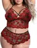 Qiditan Lingerie Sexy Popular Tamanho Grande Renda Europeia e Americana Conjunto Sutiã Sexy Conjunto de Duas Peças Transfronteiriço