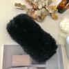 Diadema de pelo de conejo auténtico para mujer, estilo celebridad de Internet, de peluche, estilo vintage, de ala ancha, cálida y esponjosa.
