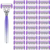 Envío directo transfronterizo Cuchillas de afeitar de seis capas Navaja manual Mango de navaja de metal Juego de cuchillas Navaja de afeitar