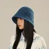 Chapéu de Pescador Versátil de Lã Tricotada para Mulheres com Grande Circunferência da Cabeça, Novo Outono/Inverno 2025 Estilo Coreano/Japonês, Tendência de Chapéu Bucket Emagrecedor