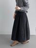 Falda de Lana Resistente tipo Capullo ~ Falda Linterna Estilo Coreano para Mujer, Versátil Falda Plisada Casual de Corte A 6158