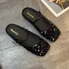 Zapatos Planos Slip-On Cuadrados con Lentejuelas Plateadas para Uso en Exteriores, Nuevos Zapatos Mary Jane Planos Primavera/Verano 2025, Artículo Popular de Celebridad de Internet
