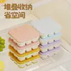 Molde para cubitos de hielo con forma de galleta con tapa, creativo para uso doméstico, PP de grado alimenticio, mini cubitos de hielo, caja de almacenamiento de cubitos de hielo de fácil desmoldeo para cubitos de hielo caseros