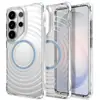 Funda magnética con patrón de ondas transparente adecuada para Samsung S26 Ultra, S25 con airbag anticaída, S24 funda protectora, transfronterizo