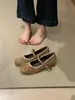 Edição em Pele de Cordeiro~2026 Novo Estilo Camurça Estampa de Leopardo Color Block Laço Sapatos de Salto Único Feminino Estilo Francês Salto Escondido Mary Janes