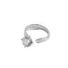 Anillo de plata de ley S925 con microincrustaciones de circonita, estilo coreano, minimalista, estilo Joker, elegante, con diseño de nicho INS, para mujer.