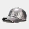 Gorra de béisbol de PU plisada ins europea y americana para hombre y mujer, tendencia callejera, gorra láser colorida para escenario, hip-hop, sombrero hip-hop