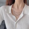 Coreia do Sul Dongdaemun colar feminino retro dupla camada empilhada personalizado porco nariz pingente dólar padrão moda jóias