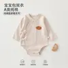 Enterizo para Bebé Primavera y Otoño Estilo Ins Manga Larga Clase A Una Pieza Triángulo Traje de Gateo Doble Capa Protección de Barriga Ropa para Recién Nacidos