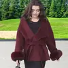 Amazon 2025 Novo Outono e Inverno Aliexpress Casaco de Lã Elegante Casual da Moda Solto com Lapela Cor Pura