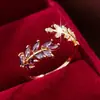 Joyas Creativas de Hoja y Espiga de Trigo de Venta Caliente, Anillos de Lujo Ligero de Moda, Accesorios para Manos Versátiles Casuales, Accesorios para el Día a Día