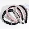 Faixas de Cabeça Coloridas de Aba Larga Estilo Coreano Cuidadosamente Selecionadas com Bordados e Pérolas Exquisitos, Acessórios de Cabelo Versáteis Simples e Modernos para Mulheres Atacado