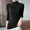 Suéter de Punto Nuevo para Mujer Otoño/Invierno 2026 Transfronterizo, Cuello Medio Alto, Corte Ajustado, Mangas de Tres Cuartos, Capa Base, Venta al por Mayor