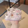 Pañuelo para Niñas Sandalias de Cristal de Princesa Verano 2026 Nuevo Bebé Niños Suela Suave Transpirables Estilo Lazo Zapatos para Niños