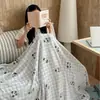 Manta de franela de leche con estampado de estrellas estilo coreano para siesta en la oficina, manta fina de verano para aire acondicionado, manta tipo chal de doble cara de franela, manta para cubrir el sofá