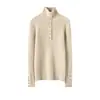 Elegante Hebilla Dorada ~ Camiseta Interior de Punto 100% Cachemir Puro Consinee para Mujer, Corte Ajustado y Elegante Suéter Interior